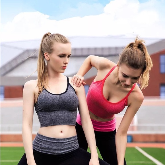 3/$15 Black Sports Bra Crop Top Gym Exercise Yoga - Picture 7 of 8